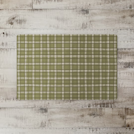 Green Multi Plaid Floor Mat